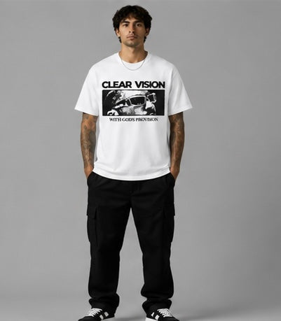 Clear Vision Graphic Oversized T-Shirt for Men