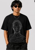 Abstract Face Graphic Printed T-Shirt
