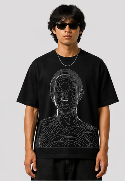 Abstract Face Graphic Printed T-Shirt