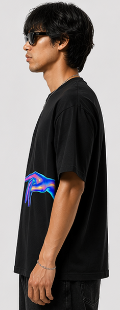 Cyber Creation Graphic T-Shirt - Black