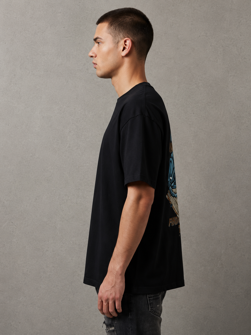 Vintage Skeleton Cat Back Print | Streetwear Cotton Tee | Rabbit Holes Graphic Tee
