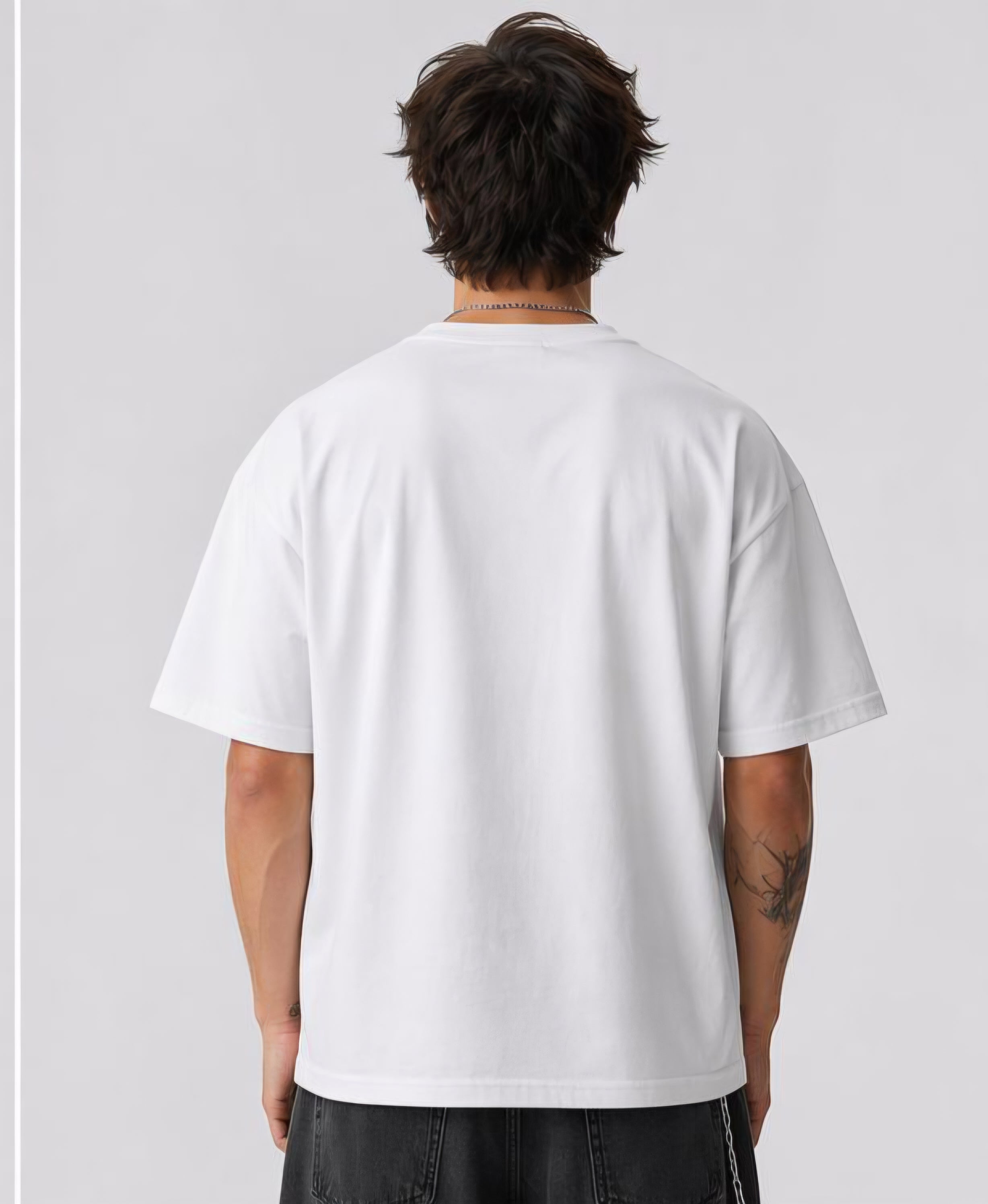 Oversized White Graphic T-Shirt for Men | Funny Quote Printed Cotton Tee | Trendy Streetwear Relaxed Fit T-Shirt