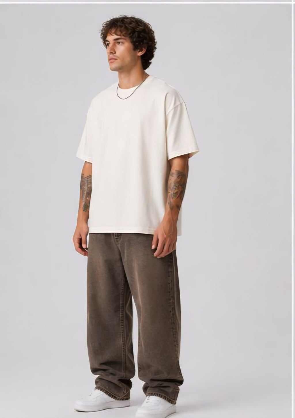 Men's Oversized White Typography Graphic Printed T-Shirt | "If I Am Flirting With You… Please Cooperate" Back Print Premium Cotton Streetwear Tee