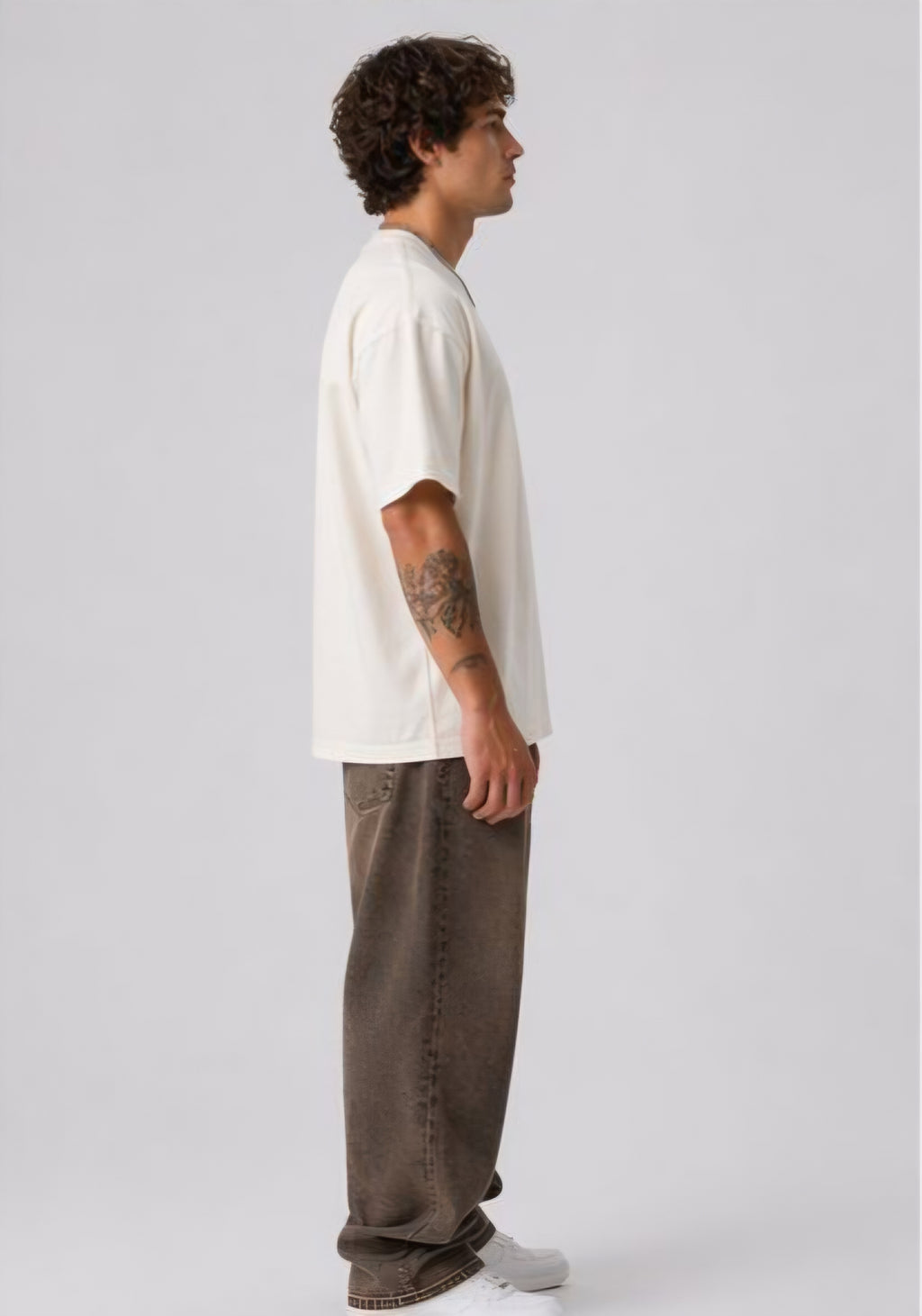Men's Oversized White Typography Graphic Printed T-Shirt | "If I Am Flirting With You… Please Cooperate" Back Print Premium Cotton Streetwear Tee