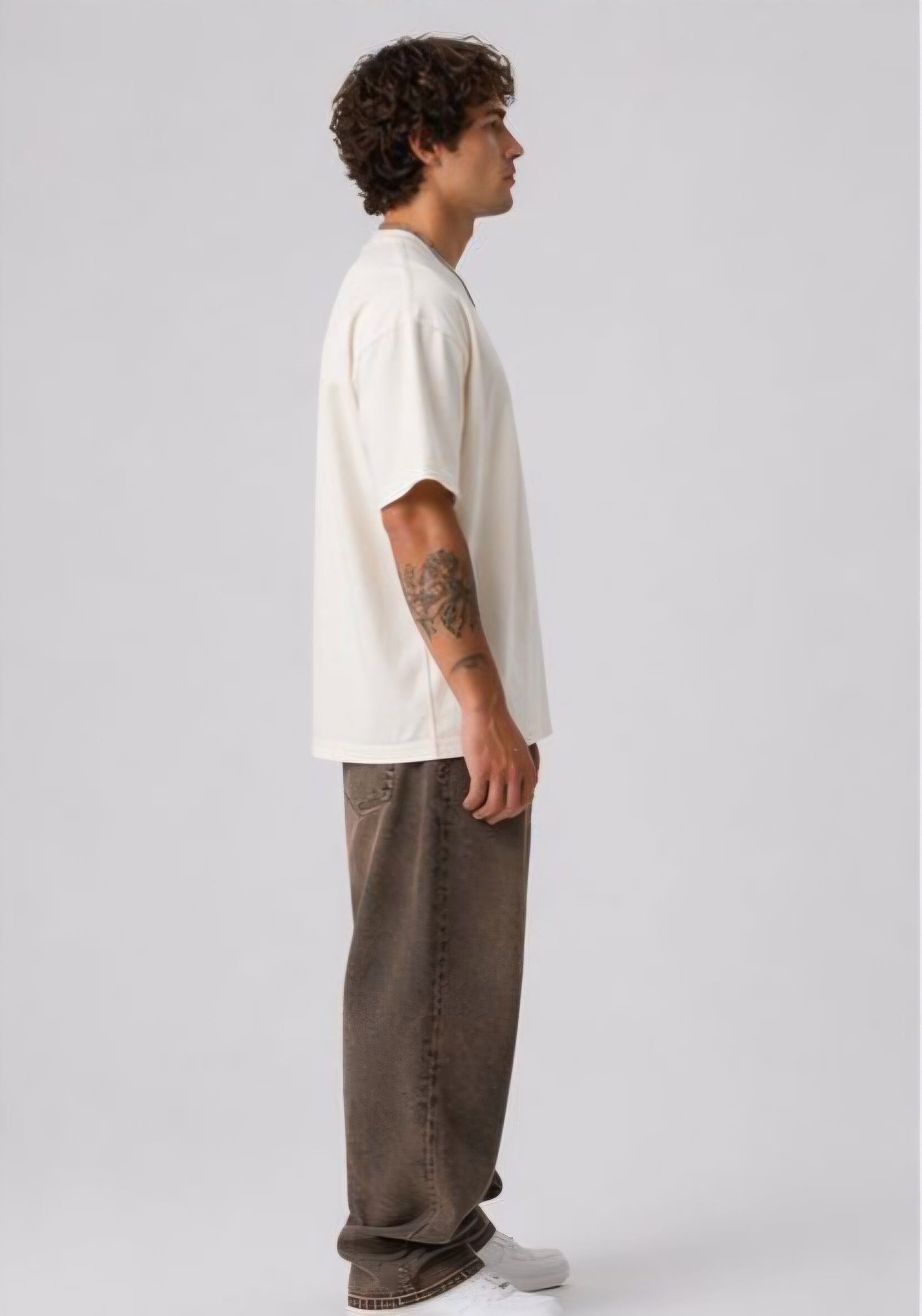 Men's Oversized White Typography Graphic Printed T-Shirt | "If I Am Flirting With You… Please Cooperate" Back Print Premium Cotton Streetwear Tee