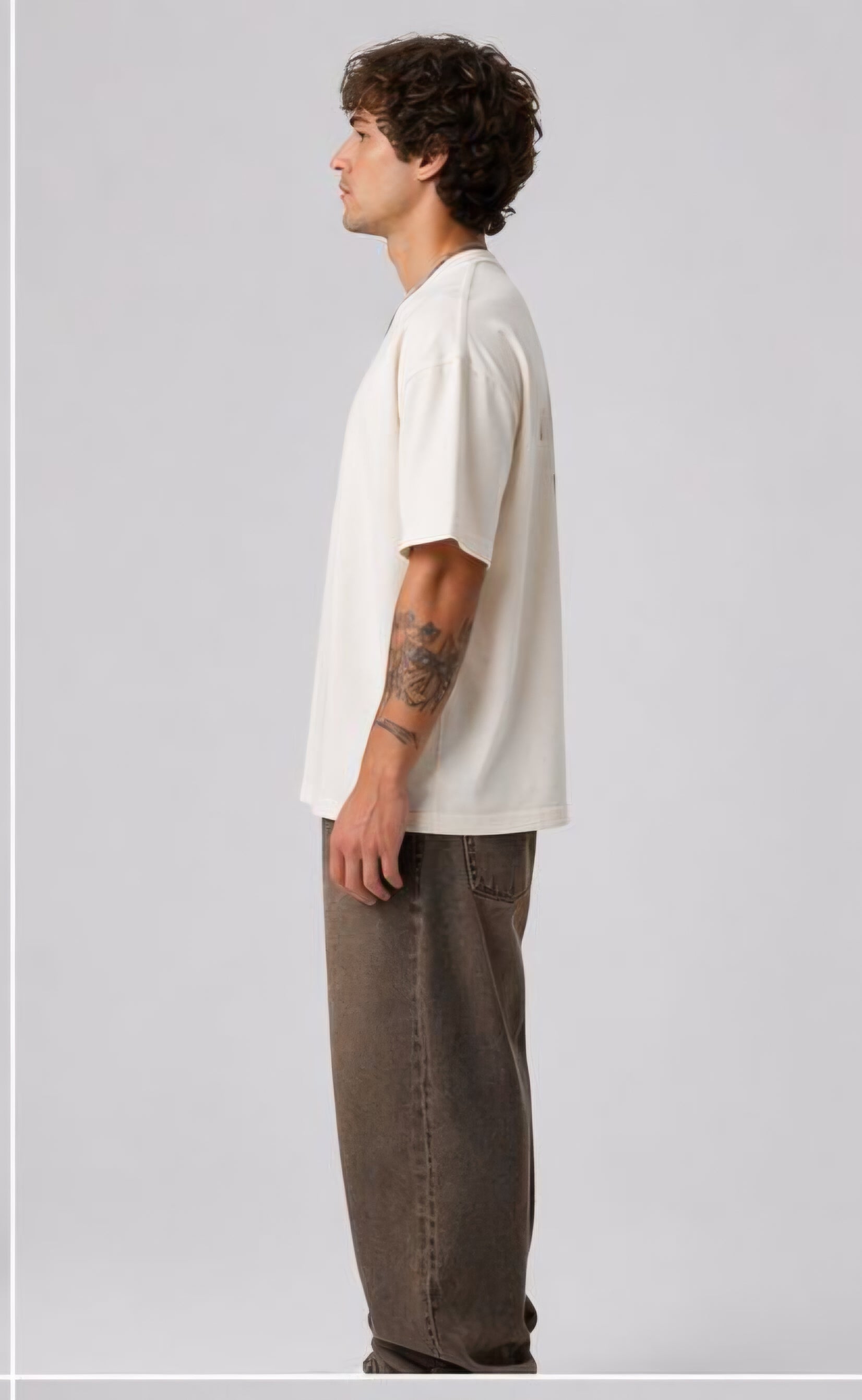 Men's Oversized White Typography Graphic Printed T-Shirt | "If I Am Flirting With You… Please Cooperate" Back Print Premium Cotton Streetwear Tee