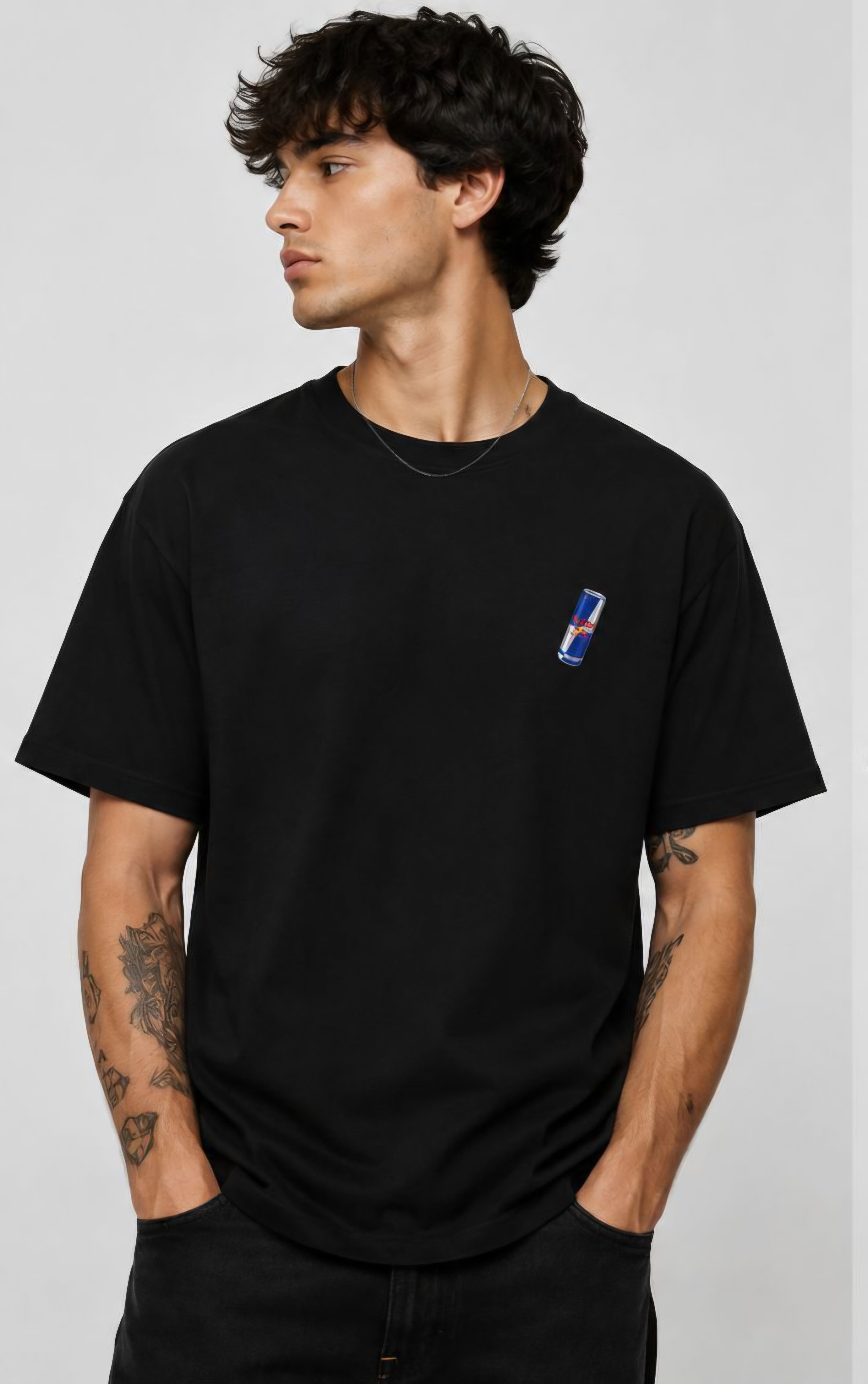 Men's Oversized Max Verstappen Red Bull Racing Graphic T-Shirt | Black Formula Racing Cotton Streetwear Tee