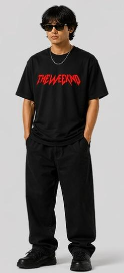 The Weeknd Oversized Back Print T-Shirt for Men