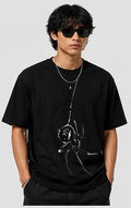 Black Widow Spider Graphic Oversized T-Shirt - Black Streetwear Tee